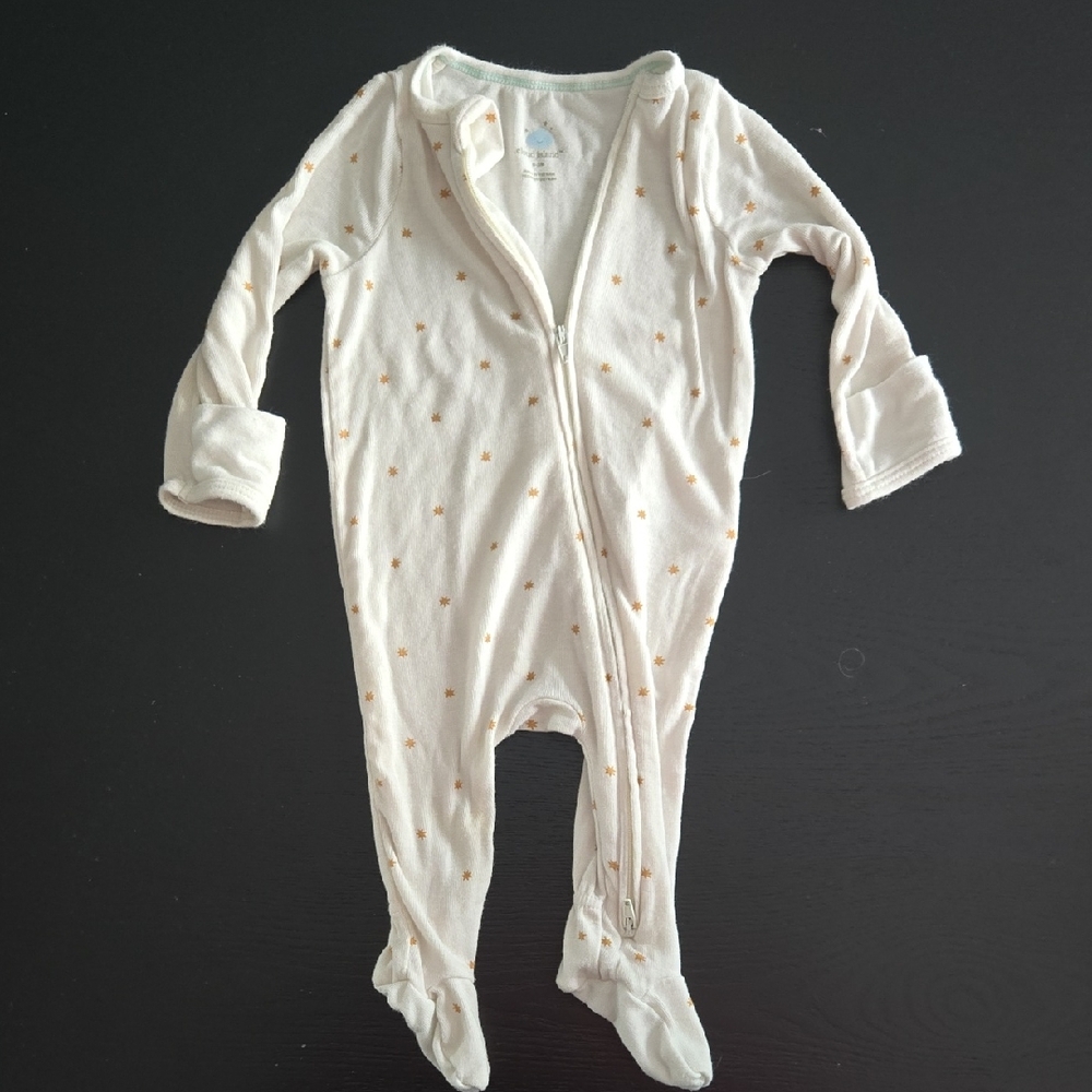 Cloud Island Cream and Gold Baby Footie